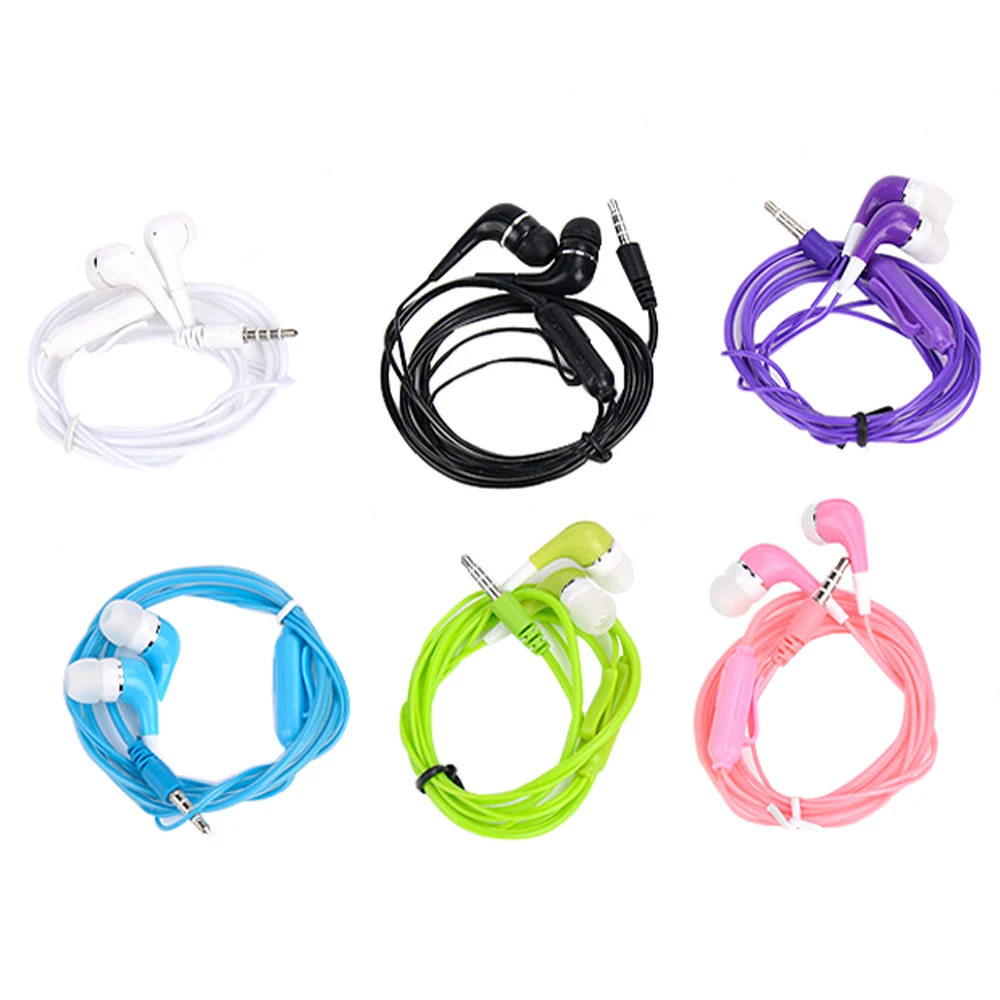 

qijiagu 100pcs 3.5mm crystal Wired Earphones for PC computer Smartphone With Mic
