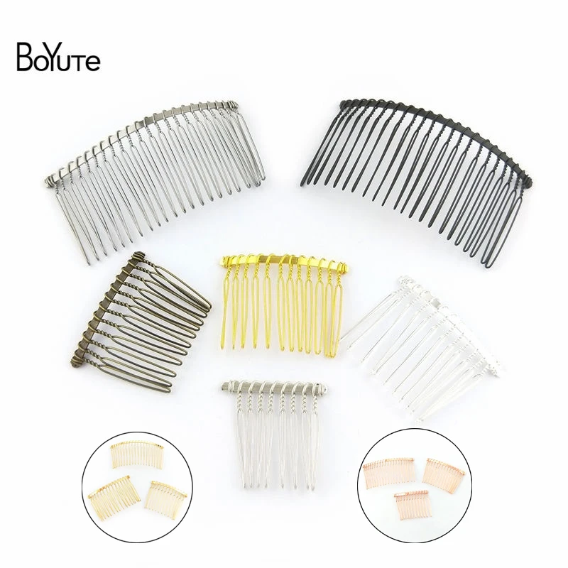 BoYuTe (10 Pieces/Lot) Metal Wire Hair Comb Base 8 Colors Plated Diy Hand Made Women Hair Jewelry Accessories 3 speeds electric rotating photographing jewelry display stand mirror turntable revolving base