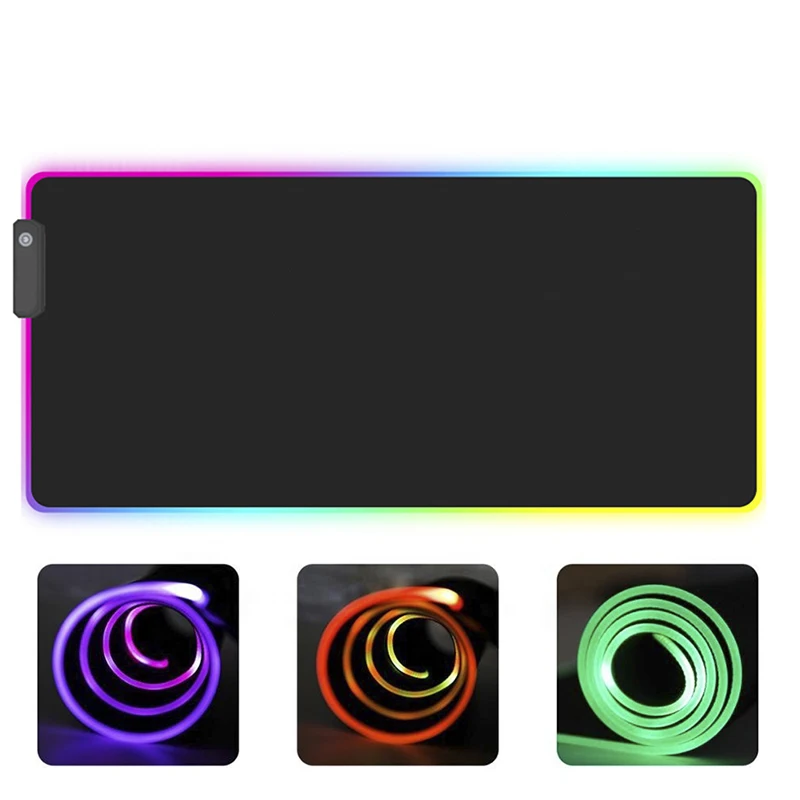 RGB Gaming Mouse Pad Mat Glowing LED Colorful Luminous For PC Laptop Desktop