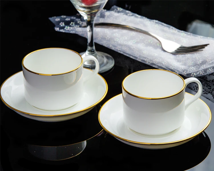 Специальное предложение Цзиндэчжэнь костяного фарфора кофейная чашка и блюдце набор короткие Пномпень белый пропелен Европейский стиль кофейная чашка