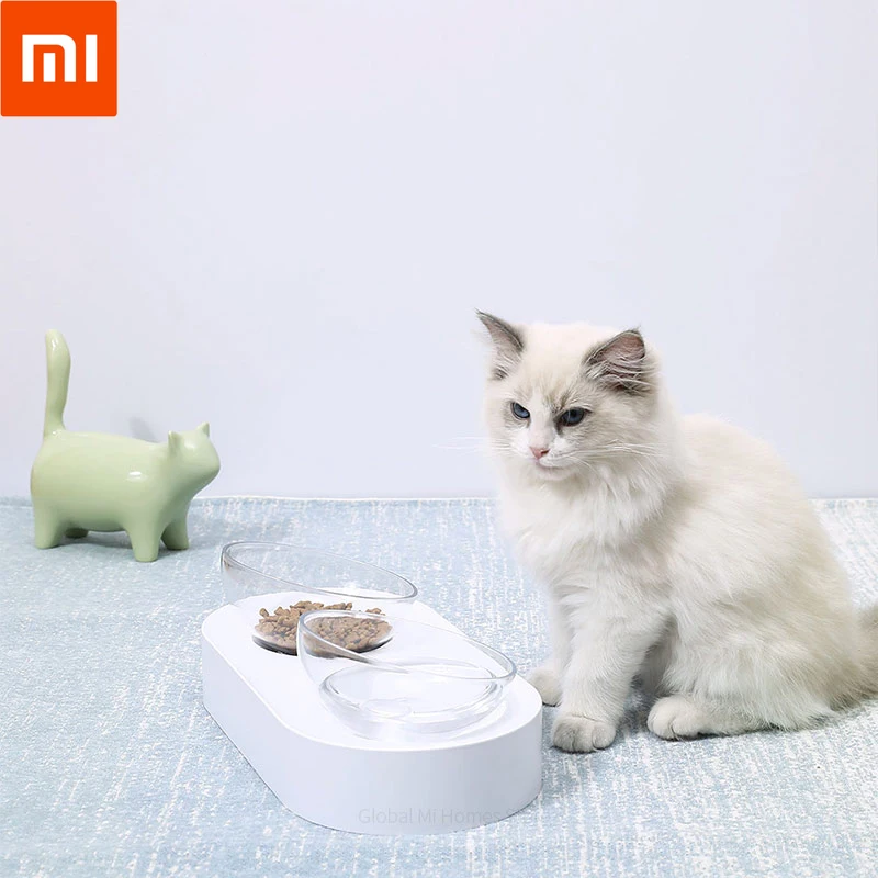 XIAOMI Youpin PETKIT 15 градусов регулируемая двойная чаша место еды и воды вместе двойного назначения Удобная миска для кошки 63