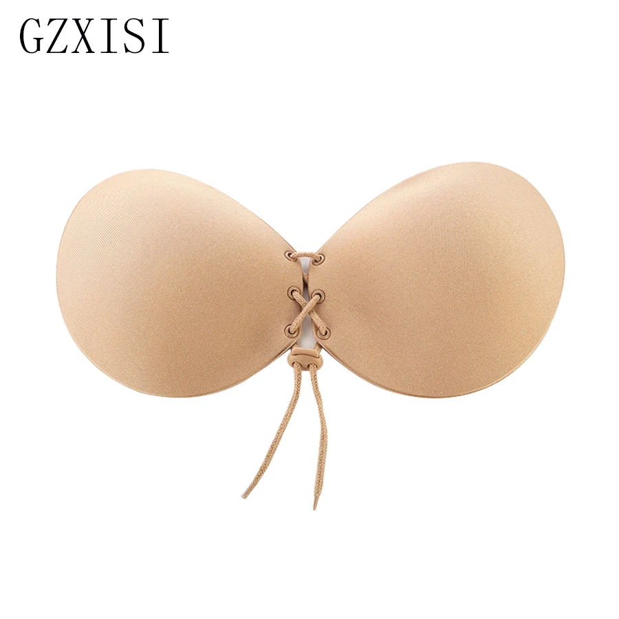 GZXISI Hot Sexy Women's Bra Invisible Push Up Bra Self-Adhesive Silicone Seamless Breathable Strapless Bra Plus Size Cup A B C D