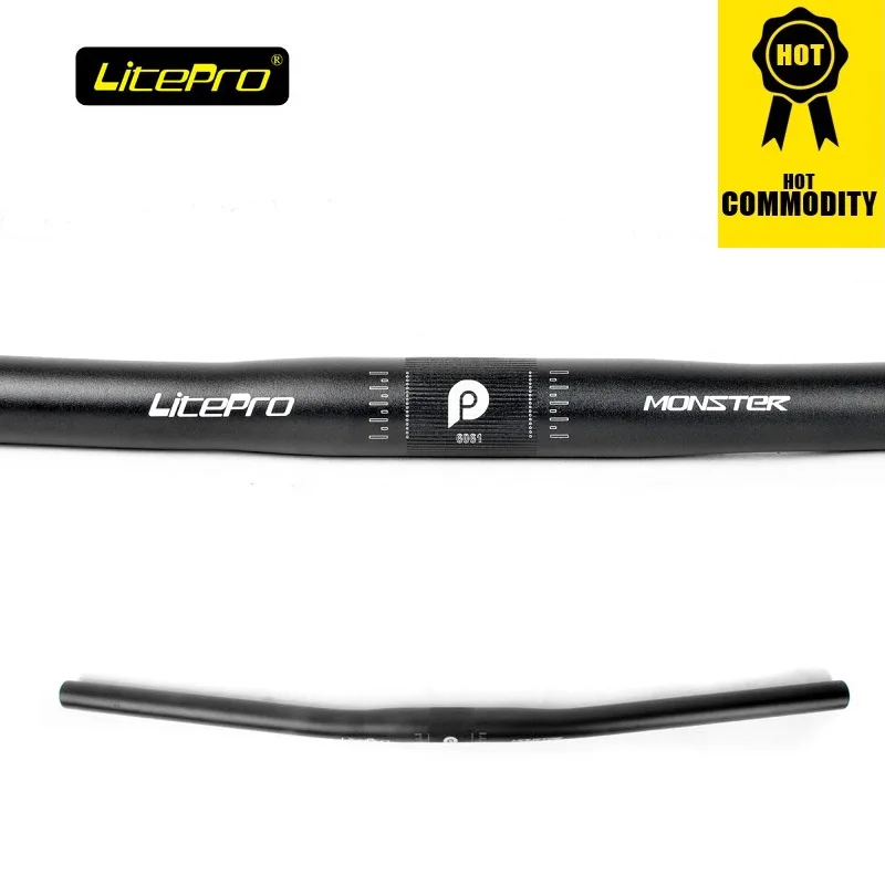 buy Litepro Monstar 25.4mm 580mm Handlebar Ultralight 196g Aluminum Alloy Horizontal Handlebar Taiwan Folding Bike Road Bicycle MTB