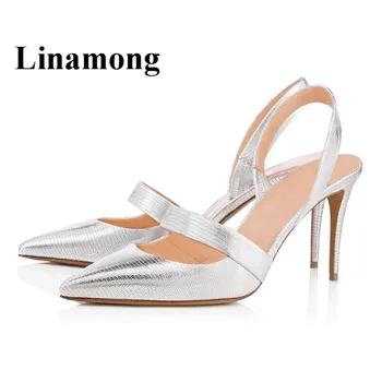 

Fashion Pointed Toe Slingbacks Sexy Thin High Heel Two Color Summer Solid Party Europe And America Lady shoes Women Pumps