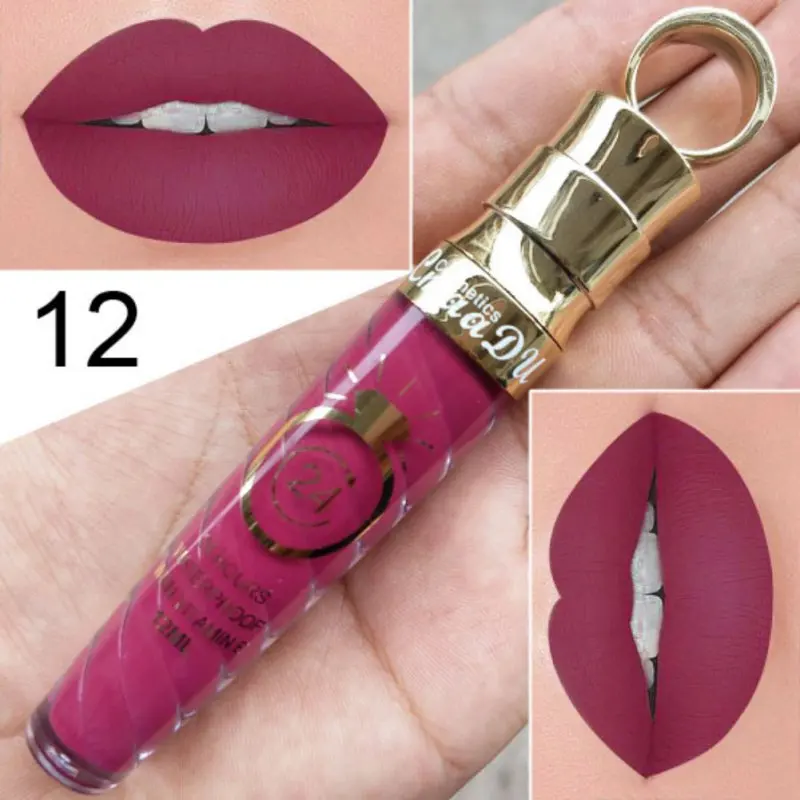 

12ml Make Up Long Lasting Waterproof Liquid Lipstick Velvet Matte Lip Gloss Beauty Makeup Maquiagem Cosmetic Recommend