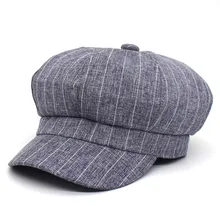 Унисекс плоский топ темно-синяя кепка для женщин и мужчин модные береты уличный стиль полосатая Кепка шапки брендовая Кепка восьмиугольная кепка газетчика