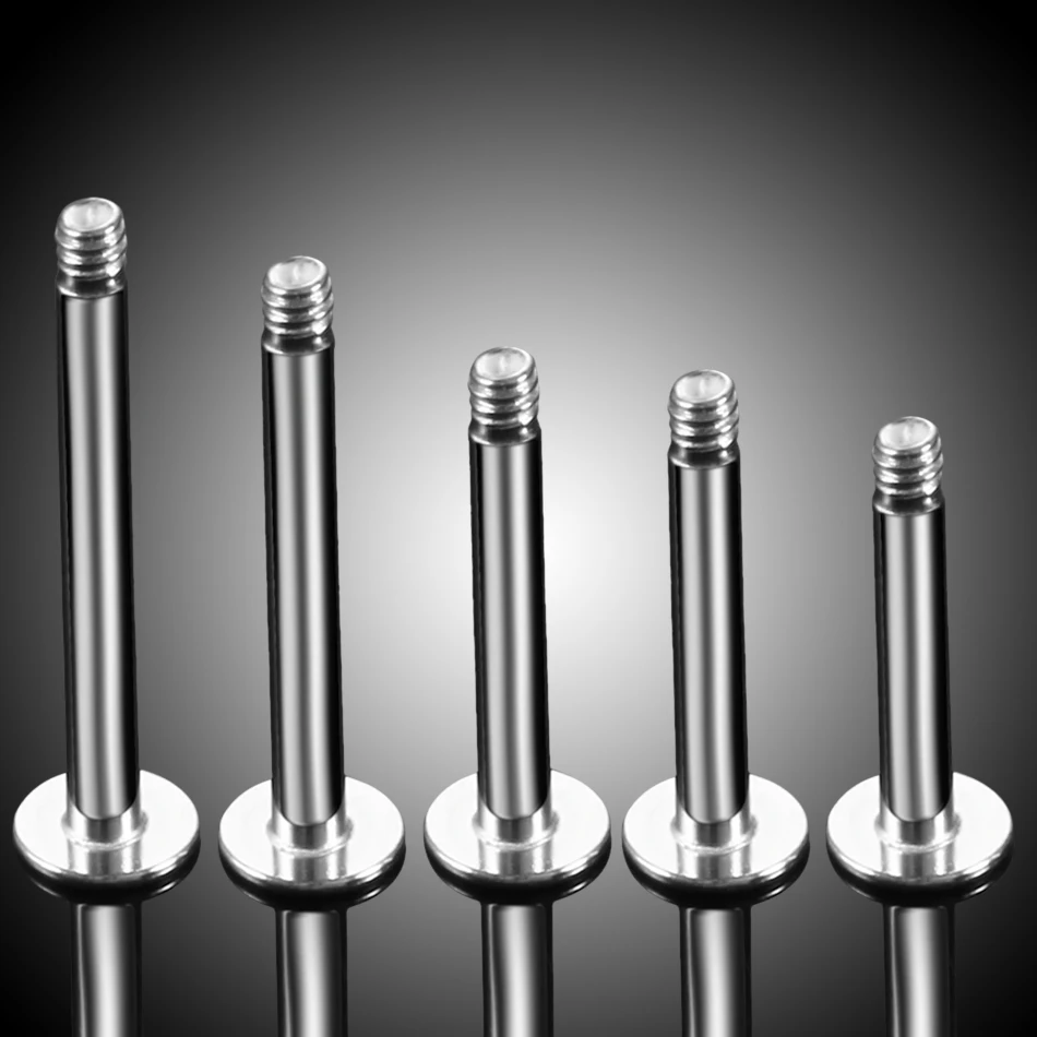 Steel labret bar parts screw thread head 16G 14G labret post barbells only for lip piercing earring stud body jewelry 100Pcs/lot piercing jewelry body piercing earrings ear piercing jewelry metal jewelry body piercing jewelry body jewelry