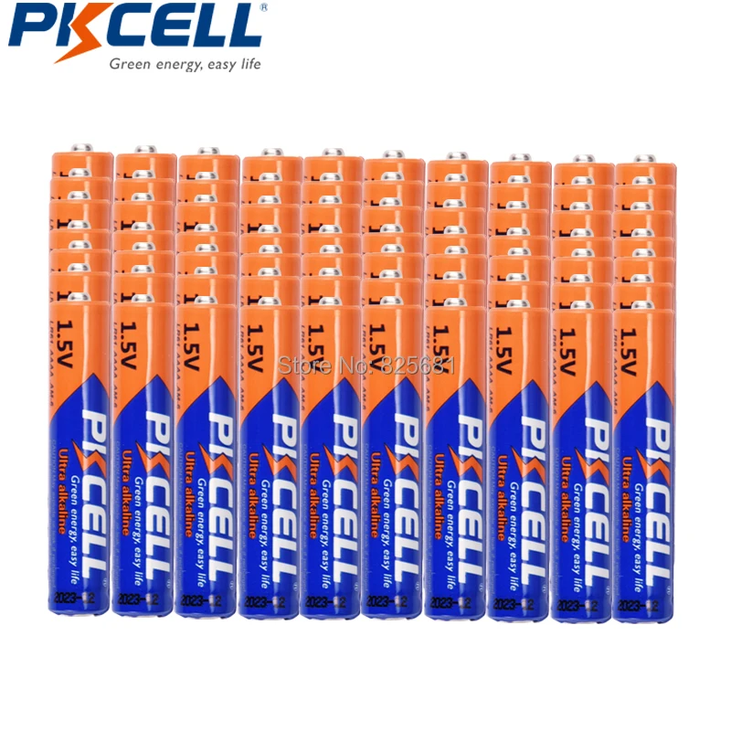 

80Pcs PKCELL AAAA Alkaline Battery LR61 AM6 1.5V Batteries E96 LR8D425 MN2500 MX2500 4A For Bluetooth Earphone Alarm Clock