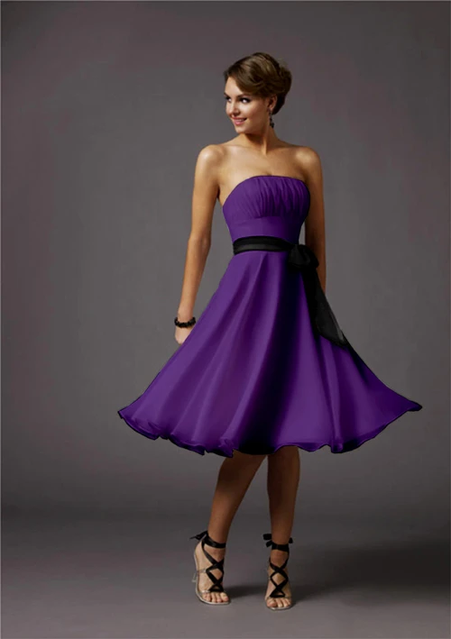 purple and black cocktail dress