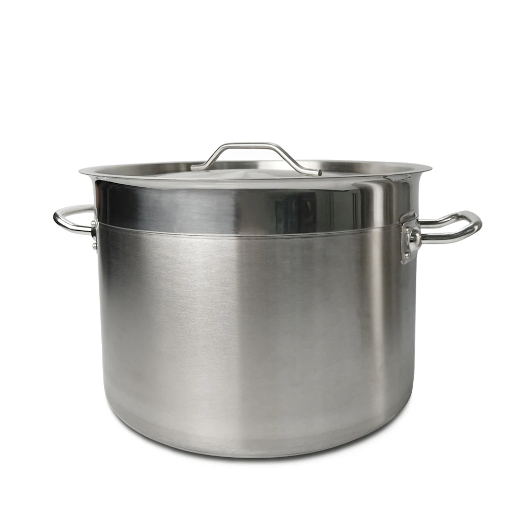 

Stainless steel barrel with handles and lid new deep stainless steel stock pot for chicken hotel restaurant