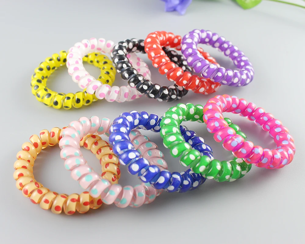 Cheveux Scrunchie coréen bonbons couleur téléphone fil Style élastique bande corde ou Bracelet pour femmes bijoux cheveux téléphone corde dans Cheveux