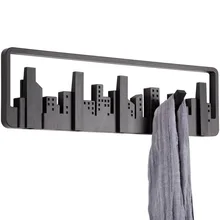 Creativo del arte del paisaje urbano de pared puerta sostenedor del gancho colgando ganchos para colgar ropa percha perchero dormitorio sala baño home decor