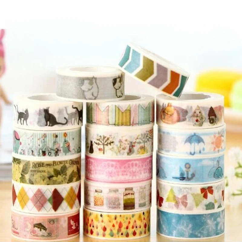 

Scrapbooking Decor Handbook DIY Bunting Pattern Carton Animal Theme Creative Gift Stationery Masking Tapes