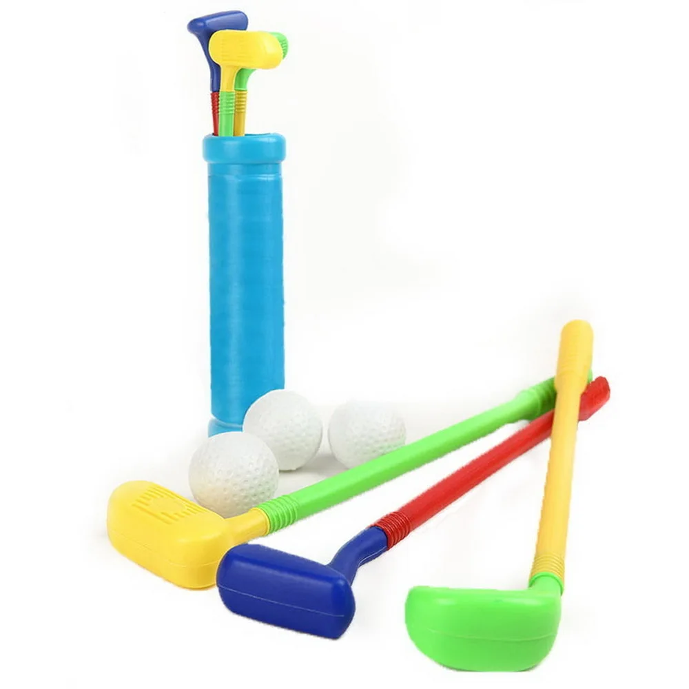 6PCS/SET (3 Balls and Cue) Plastic Golf Outdoor Toys for children