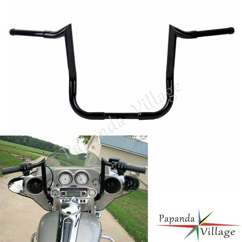 Черный мотоцикл 1" 14" 1" Rise Monkey Bar руль для Harley Baggers комоды Touring с обтекателем" летучая мышь "1982