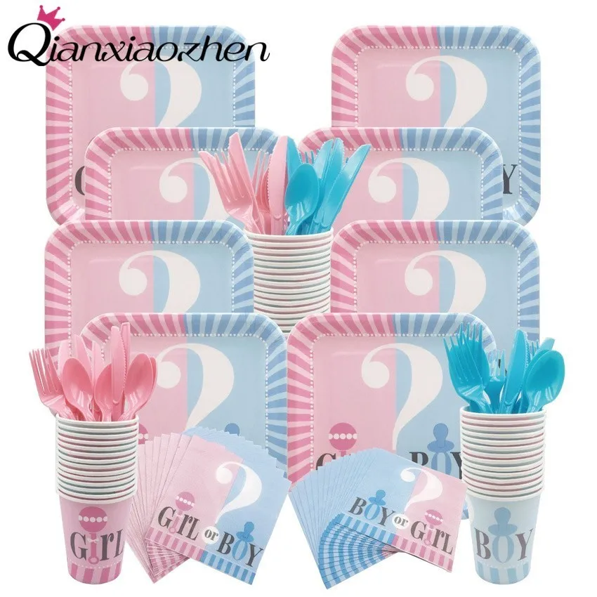 Qianxiaozhen Gender Reveal Decorazioni Per Feste Usa E Getta Baby Shower Girl O Boy Decorazione Usa E Getta Decorazione Per La Tavola