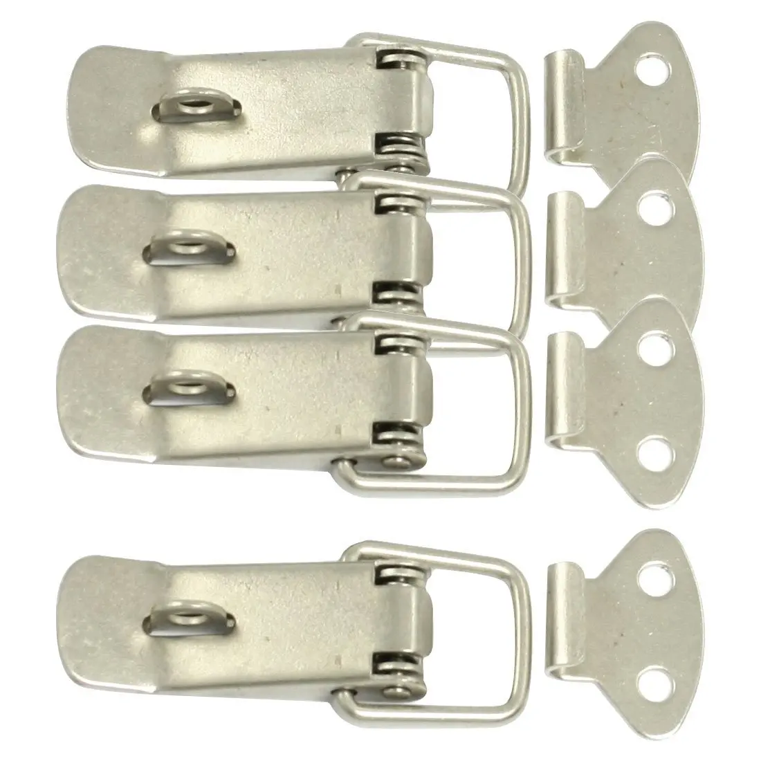 

Promotion! New 4 Pcs Silver Hardware Cabinet Boxes Spring Loaded Latch Catch Toggle Hasp