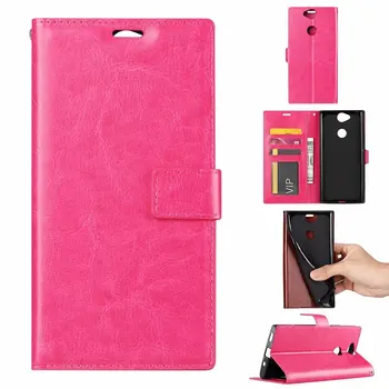 

100pcs/lot free shipping Crazy Horse Wallet Leather Case For sony xperia XA1 PLUS XA2 Plus XZ3 XA3 XZ4 Photo Frame Card Slots