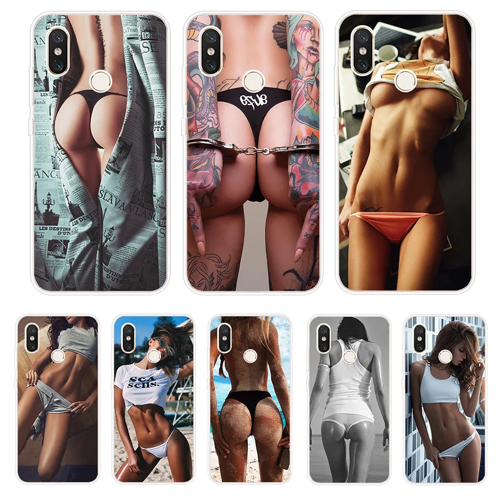 

Sexy Girl Patterned Silicone Phone Case For Xiaomi Mi 5X A1 A2 6 6X Note 3 8 9 SE Lite Pro Mix 2 S 3 Pocophone F1 Cover Case