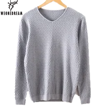 WEONEDREAM Модный облегающий свитер мужской классический пуловер мужской сплошной цвет v-образный вырез Pull Homme кашемировые шерстяные свитеры рубашка