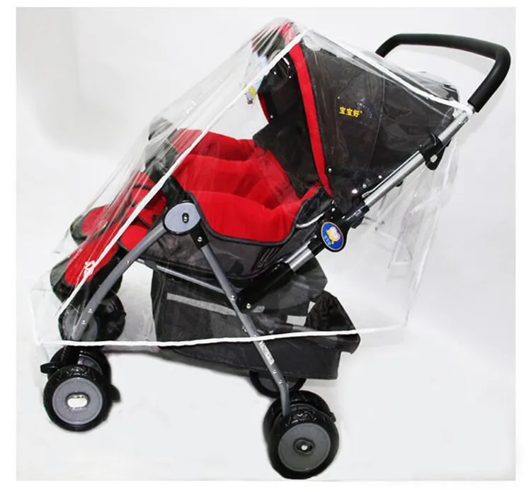 Двойные аксессуары для детских колясок, Универсальный водонепроницаемый дождевик, защита от ветра и пыли, застежка-молния, открытая для детских колясок
