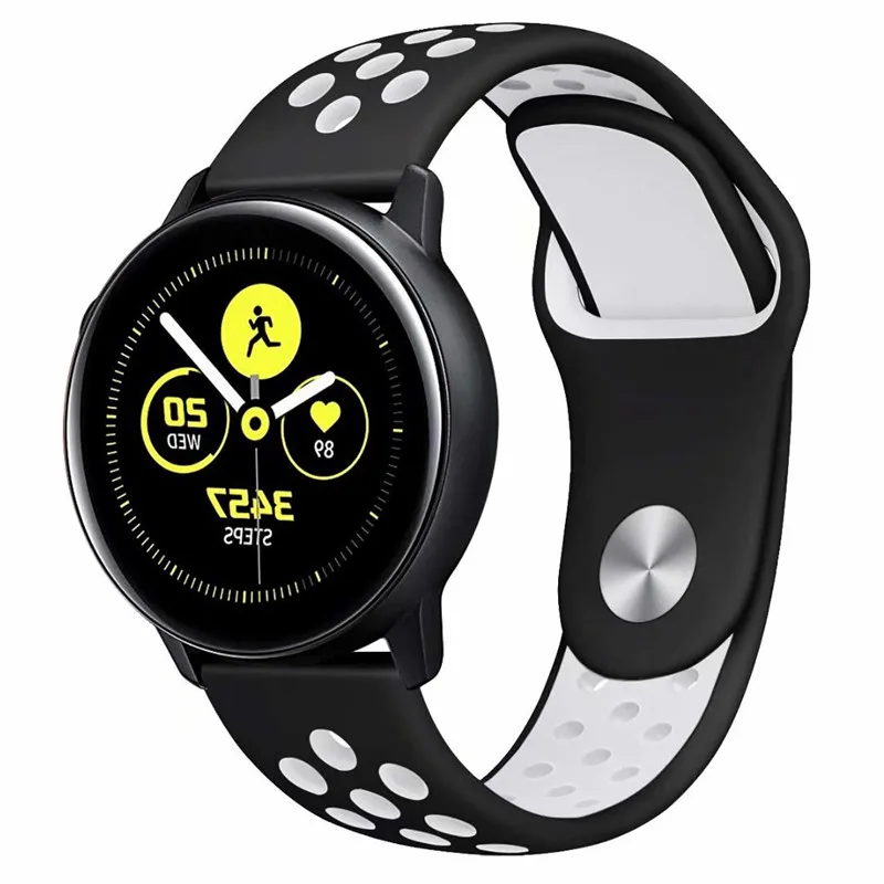 22 мм 20 мм спортивный ремешок для samsung gear Sport S2 S3 Galaxy Watch Active 42 мм 46 мм силиконовый ремешок для Huami Pebble Time huawei gt 2