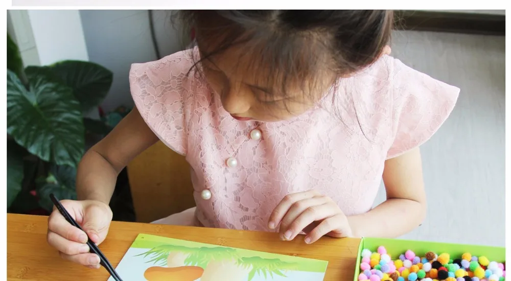 Actionbabei новый творческий волосы мяч живопись ручной стерео стикеры сделать diy Материал пакеты детей деятельности развивающие игрушки