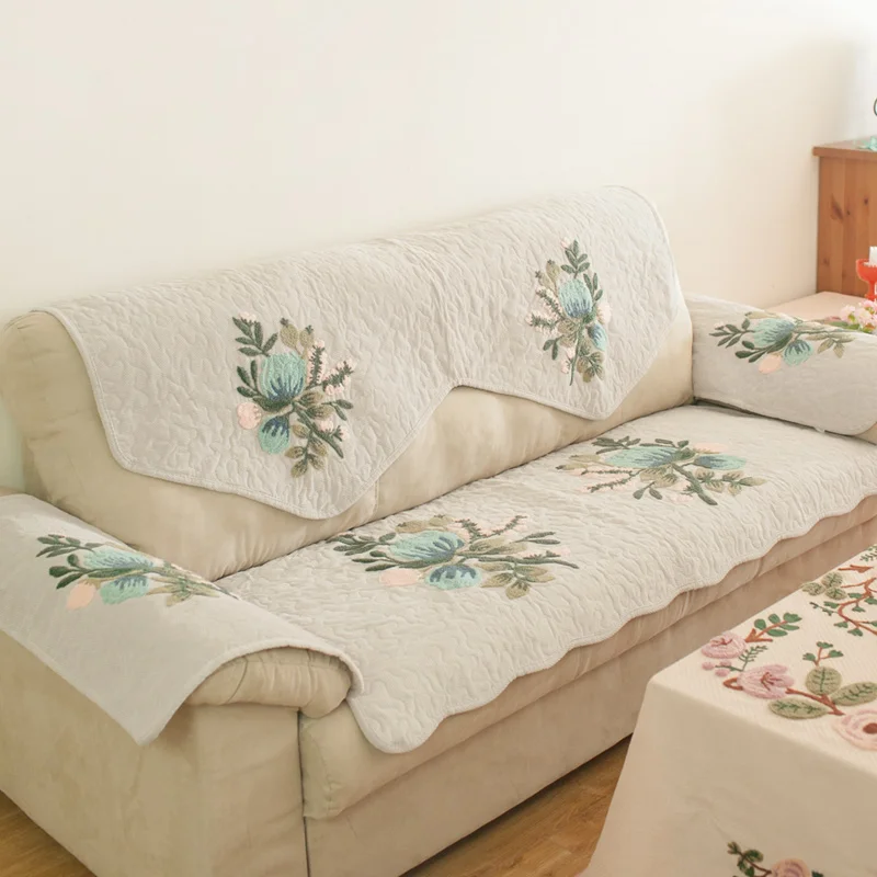 Tarohome Fashion Living Room Sofa Cloth Non slip Couch Cover Flower