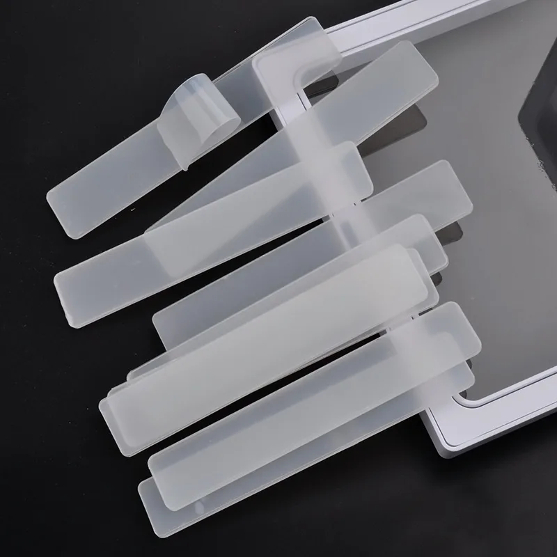 

10 Pcs/lot Nail Art Tips Display Holder Acrylic Clear Bar Adhensive Display Color Chart Manicure Practice False Nail Tips P4