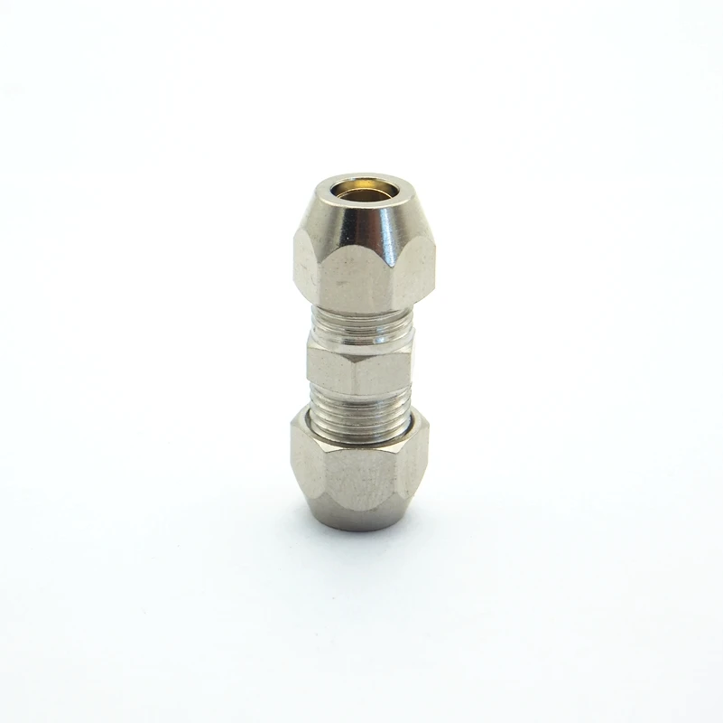 Nickel Plated Brass 16mm Equal Ferrule Tube Pipe Fitting Compression