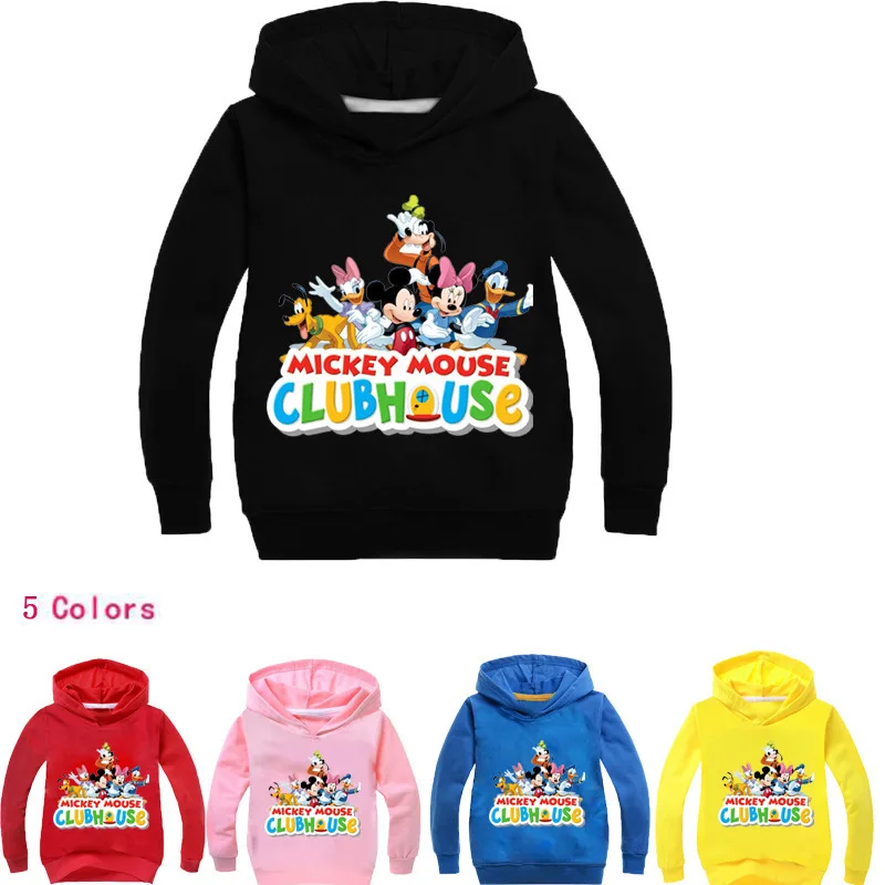 

New Autumn Cartoon Minnie Mickey Hooded Fir Clothing Set Kids Clothes Boys Girls Hooded Jacket +T Shirt Casual Sport Suits T015