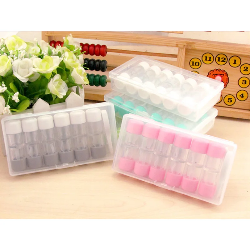 

6Pairs RGP Contact Lens Case Easy Take Travel Kit Cute Lenses Box Holder Protable Storage Container For Contact Lens