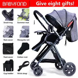 Babyfond Light детский зонт коляска прогулочная двухсторонняя детская коляска четырехколесная ударная складка детская коляска отправка 8