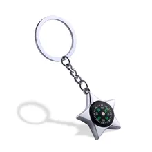 Дропшиппинг 1 шт. Открытый Портативный сплав серебро пятиконечный компас со звездой для кемпинга туристический брелок кольцо цепочка подарок# JC