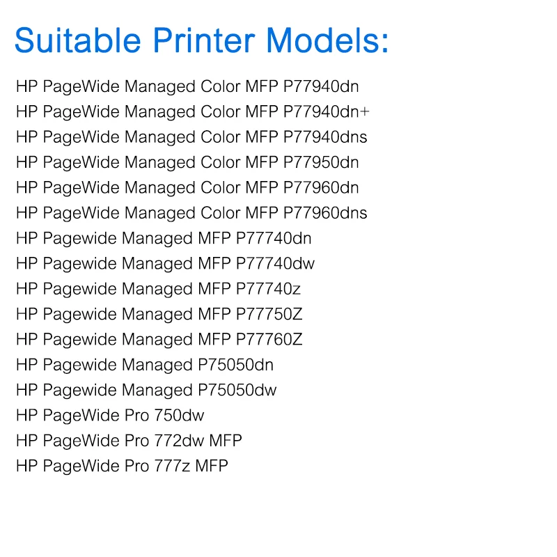 Техническое обслуживание ёмкости для чипа для hp PageWide управляемых Цвет МФУ 750dw 755dn 774dn 779dn 772dw 785f P77950dns Услуги контейнер для жидкости комплект