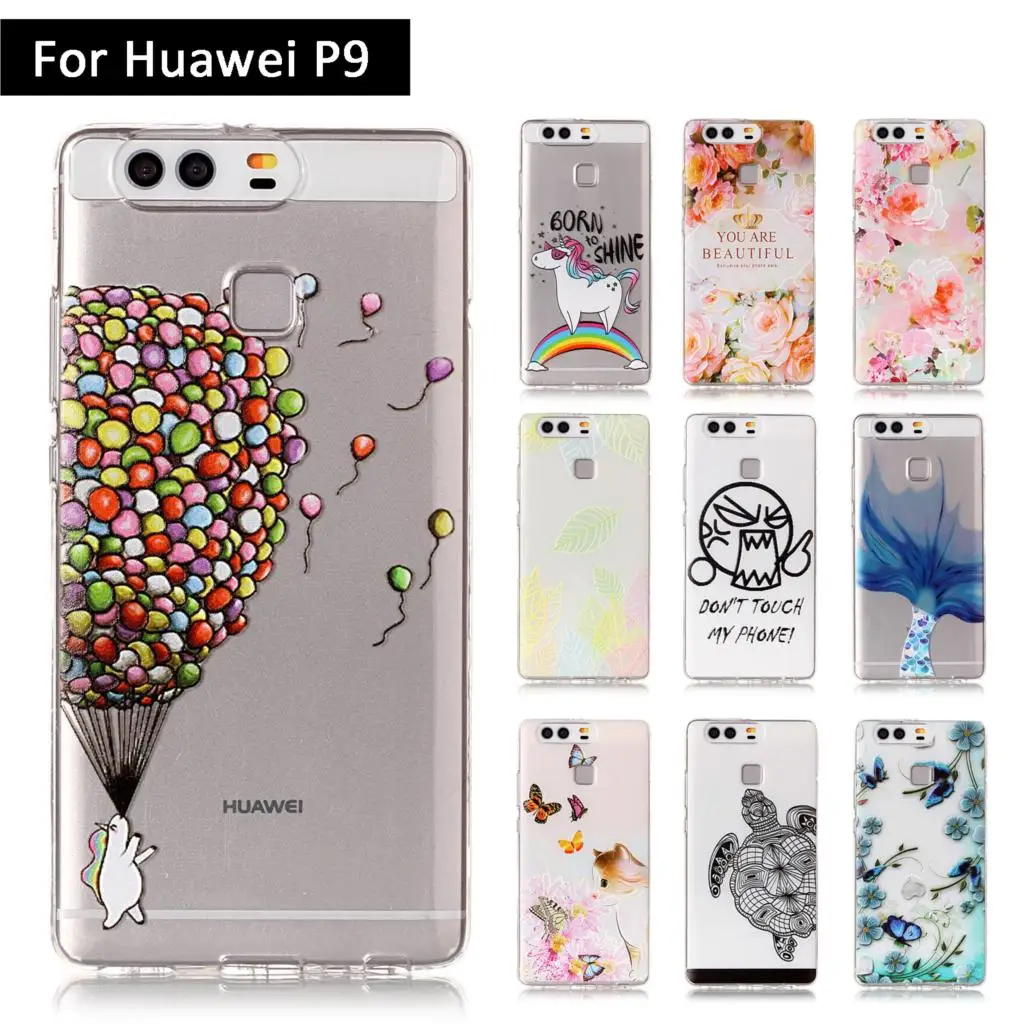 3D рельефный ТПУ силиконовый чехол для Huawei P9/Honor 8 задняя крышка корпуса мобильного