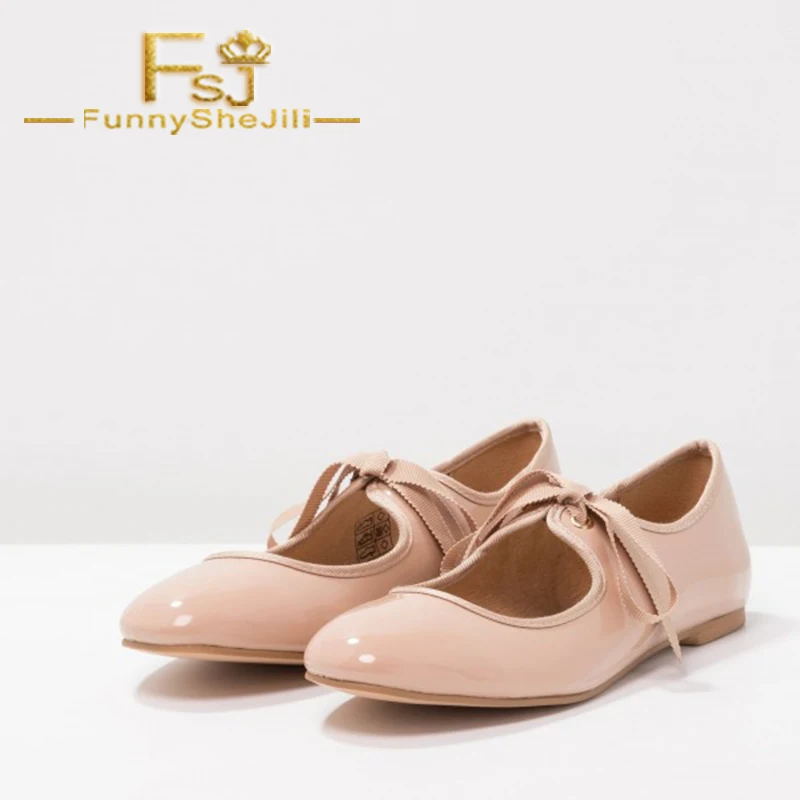 pink_patent_leather_flats_mary_jane_shoes_lace_up_school_shoes_4_