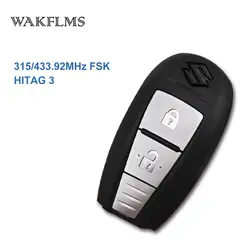 2 кнопки дистанционного Smart Key 315 мГц 433 мГц брелок для Suzuki SX4 крест Vitara Swift с HITAG 3 47 чип без Аварийный ключ