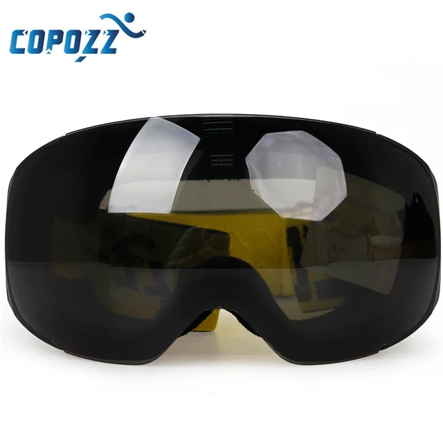 COPOZZ brand Magnet ski goggles double layers UV400 anti fog big ski