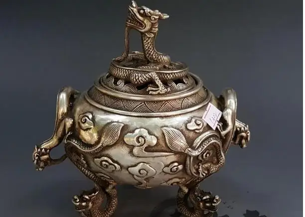 

Collectable Old Ming Dynasty copper censer / incense ,with carving&mark,Handmade crafts,collection& adornment