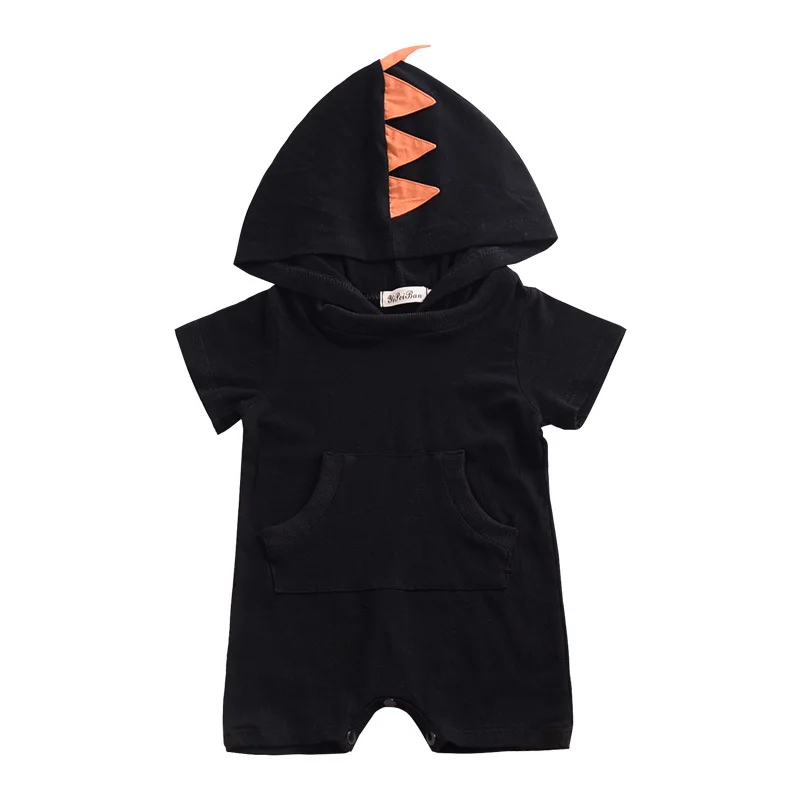 

Summer Baby Boys Rompers Infant Toddler Short Sleeve Hooded Jumpsuits Baby Boys Outfits Clothes Dinosaur shape Baby Clothing