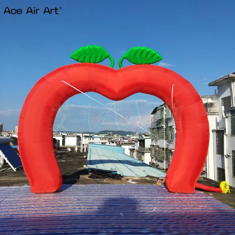  custom attractive red inflatable apple arch inflatable apple model for fruit promotion and advertis
