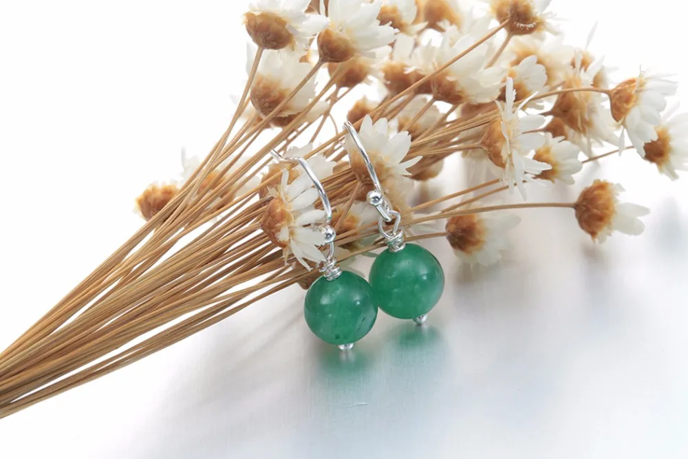 Chandler Round Red Green Loose Stone Bead Dangling Earring Piercing Chalcedony Vintage India Jewelry Bohemia Statement Pendiente - Image 4