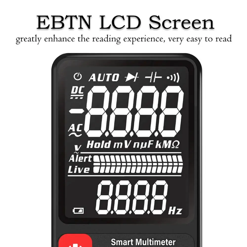 Goede Bside ADMS7 Voltage Tester 3.5   Grote Lcd Digitale Smart Multimeter Triple Display Trms 6000 Telt Dmm Met Analoge Bargraph