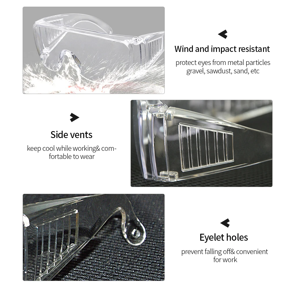 Защитные прозрачные промышленные защитные очки для защиты глаз от запотевания, химические защитные очки, предотвращающие появление жидкой пыли и песка и т. Д