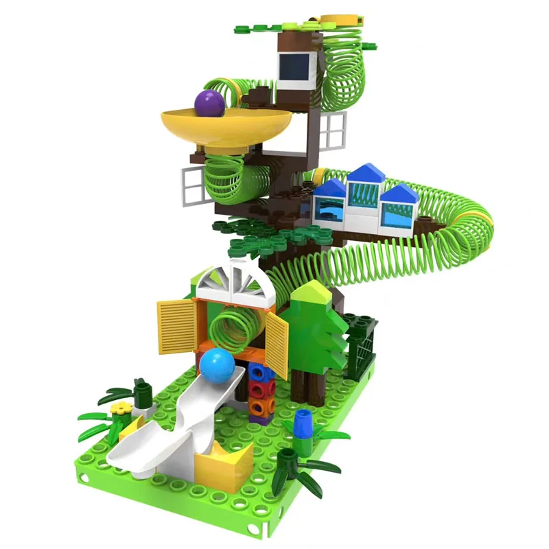 

Marble Race Run Maze Balls Track 153/191PCS Jungle Spring Track Ball Toys Big Brick Building Blocks Toys Children Toys Kids Gift
