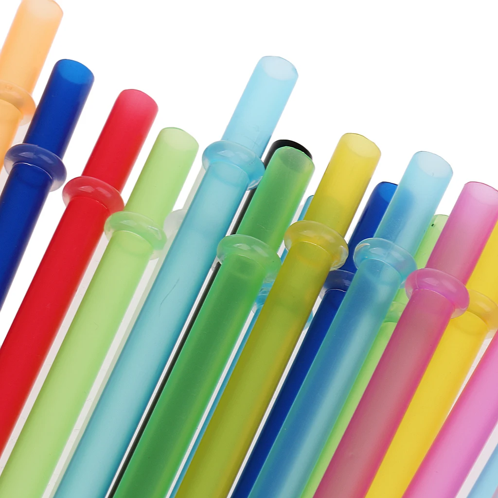 25x Colorful Reusable Hard Plastic Drinking Straws + 1x Free Free Cleaning Brush Mason Jar and Tumblers Party Holiday DIY Decor