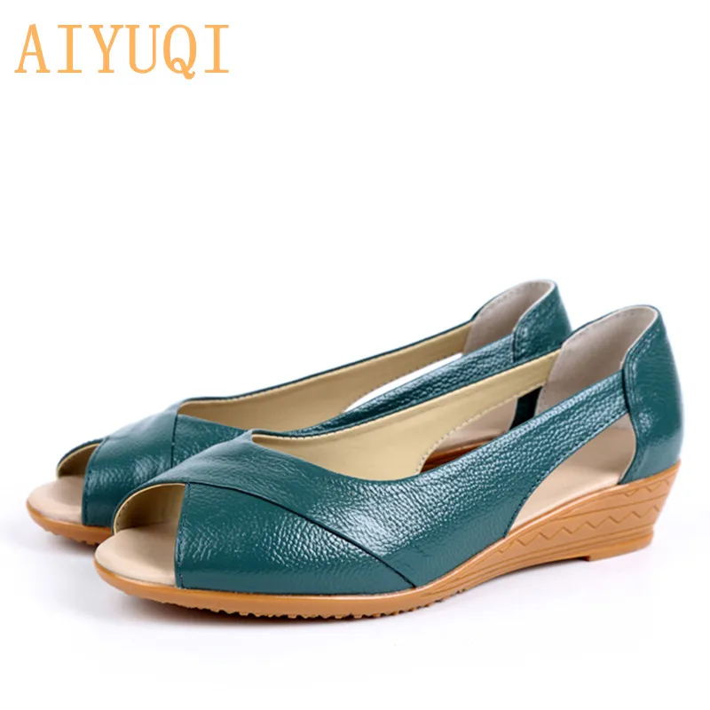 

AIYUQI Women sandals 2020 new summer natural genuine leather sandals female open toe Oxford big size Roman flat shoes
