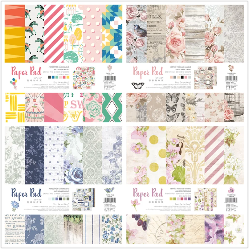 

24pcs/Pack 10*10inch Zebra Flower Die Cut Patterned Paper Pad Pack Scrapbooking DIY Happy Planner Card Making Journal Project
