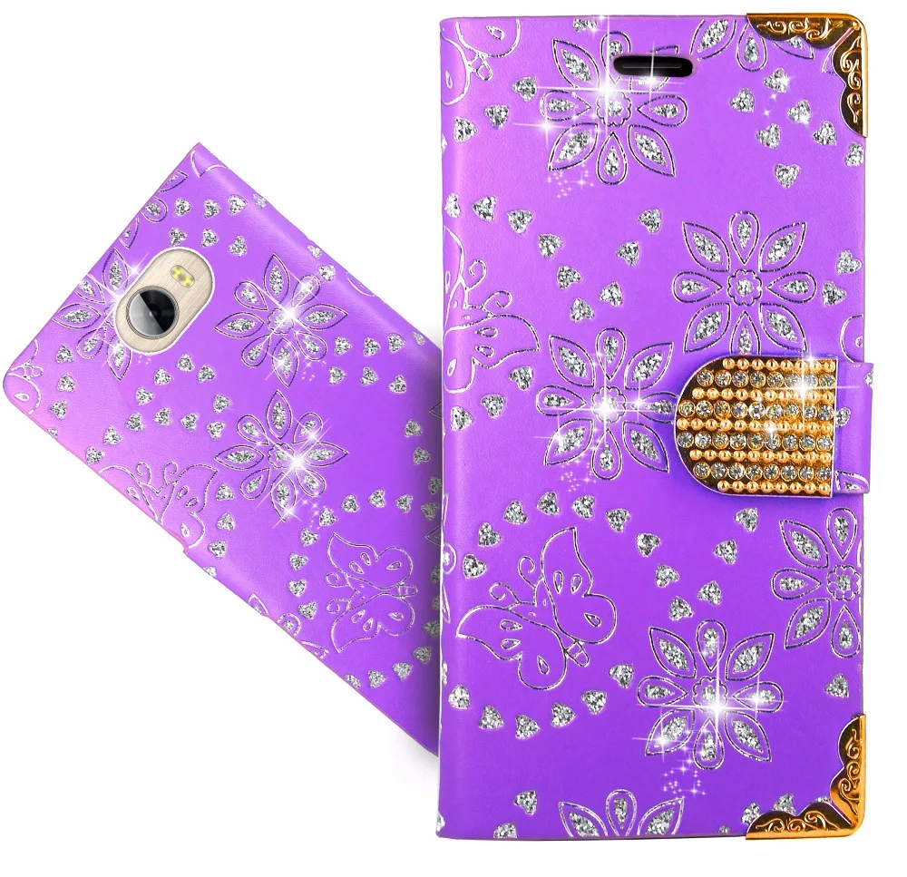 Bling чехол для Huawei Y635 кошелек Алмаз кожаный Kickstand сумка Coque Y635|Чехлы-портмоне| |